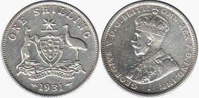 coin Australia shilling 1931