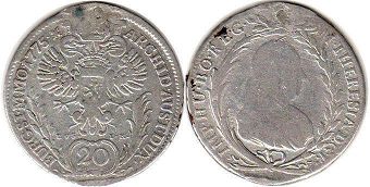 Münze RDR AUSTRIA 20 Kreuzer 1775