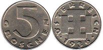 coin Austria 5 groschen 1926