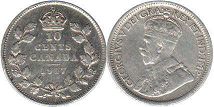 piece canadian old monnaie 10 cents 1917