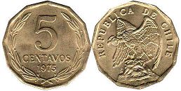 moneda Chili 5 centavos 1975