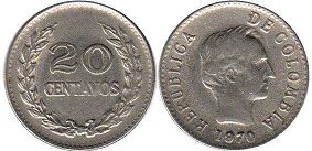 coin Colombia 20 centavos 1970