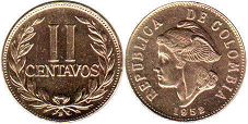 moneda Colombia 2 centavos 1952