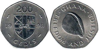 coin Ghana 200 cedis 1998