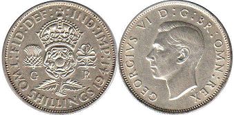 Münze Großbritannien 2 Schilling 1941