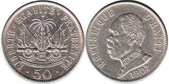 piece Haiti 50 centimes 1907