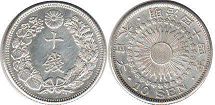 coin Japan 10 sen 1911