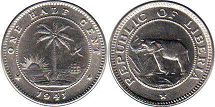 coin Liberia 1/2 cent 1941