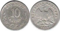 moneda Mexico 10 centavos 1884