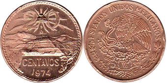 coin Mexico 20 centavos 1974