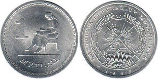 coin Mozambique 1 meticai 1986