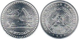 coin Mozambique 2 1/2 meticais 1982