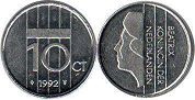 monnaie Pays-Bas 10 cents 1992