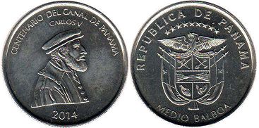 moneda Panamá 1/2 balboa 2014 Canal de Panamá