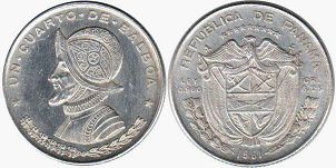 coin Panama 1/4 balboa 1961