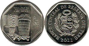 moneda Peru 1 nuevo sol 2011 Sillustani