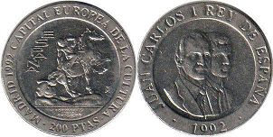 monnaie Espagne 200 pesetas 1992