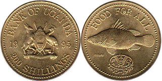 coin Uganda 200 shillings 1995