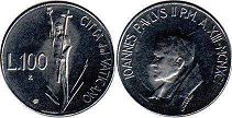 moneta Vatican 100 lira 1991