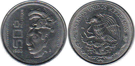 Mexican coin 50 centavos 1983