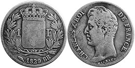 moneda Francia 1 franco 1829