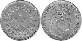 moneda Francia 1 franco 1846