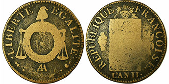 moneda Francia 1 sol 1793