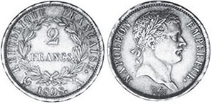 moneda Francia 2 francos 1808