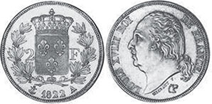 piece France 2 francs 1822