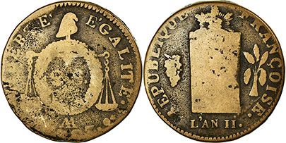 moneda Francia 2 sols 1793