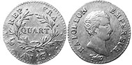 moneda Francia 1/4 de franco 1805