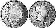 moneda Francia 1/4 de franco 1807