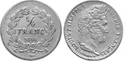 coin France 1/4 franc 1844