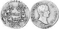 moneda Francia 1/4 de franco 1803