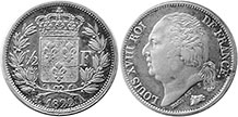 moneda Francia 50 céntimos 1822