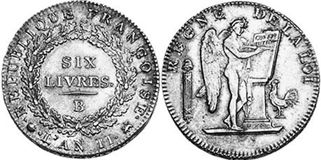 moneda Francia 6 livres 1793