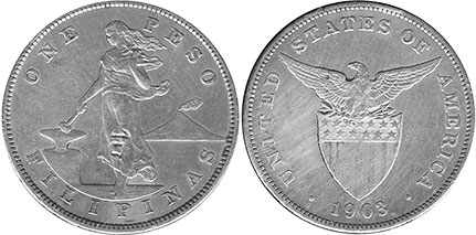 coin Philippines 1 peso 1903 