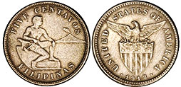 coin Philippines 5 centavos 1918
