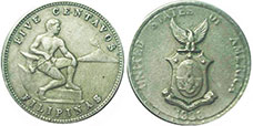 coin Philippines 5 centavos 1938