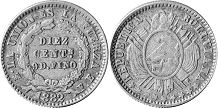 coin Bolivia 10 centavos 1882