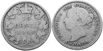 piece canadian old monnaie 10 cents 1899