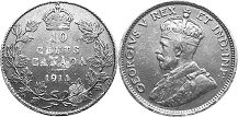 piece canadian old monnaie 10 cents 1911