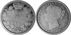 piece canadian old monnaie 20 cents 1858