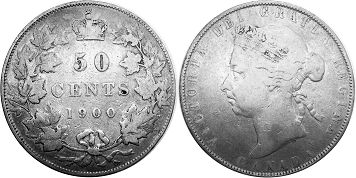 piece canadian old monnaie 50 cents 1900