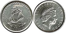 monnaie Eastern Caribbean States 10 cents 2009