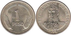 moneda Colombia 1 peso 1978