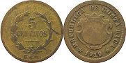 moneda Costa Rica 5 centavos 1919