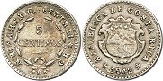 moneda Costa Rica 5 centimos 1942