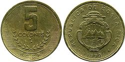 coin Costa Rica 5 colones 1999
