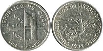 moneda Cuba 10 centavos 1952 50 Aniversario de la República